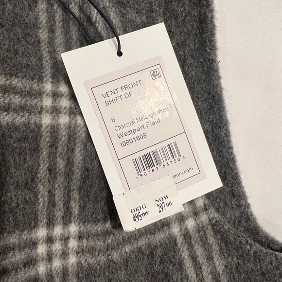 Theory Shift Dress Gray/Plaid - Picture 6 of 8